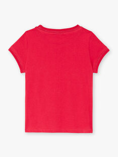 T-shirt fuchsia manches courtes et col rond enfant fille ZLINETTE 2 / 21E2PFK2TMC304