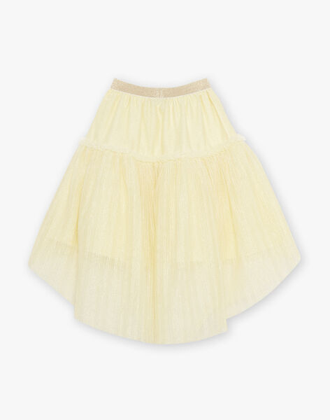 Jupe jaune asymétrique en tulle paillettée FYMETTE / 23E2PFG1JUPB104