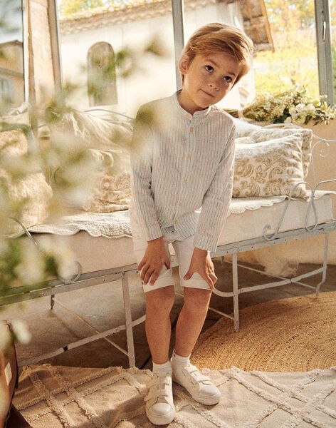 Chemise à rayures bleu, beige et blanc FRERAYAGE / 23E3PGI1CHM000