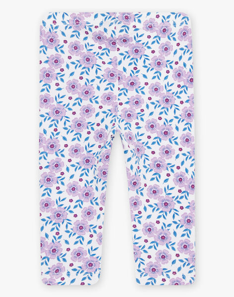 Legging en coton imprimé fleuri mauves DAALIZEE / 22H4BF51CAL001