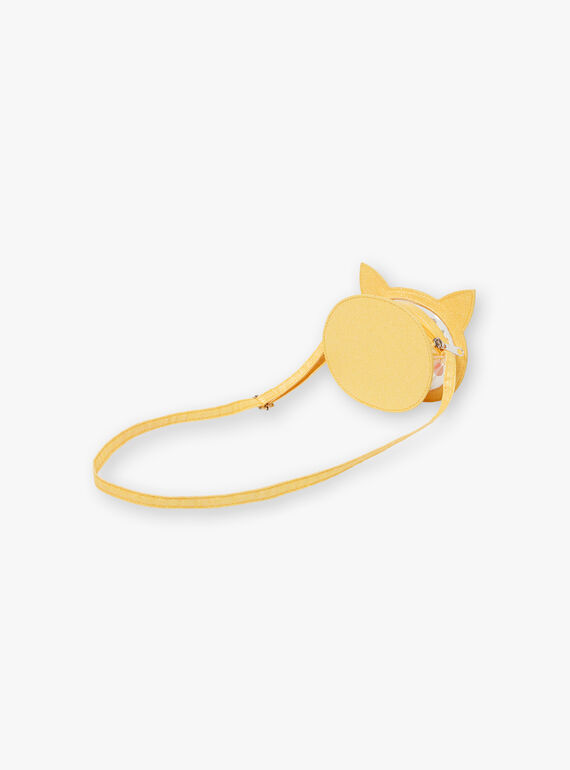 Sac bandoulière jaune tête de chat enfant fille ZITRONETTE / 21E4PFO1BESB104