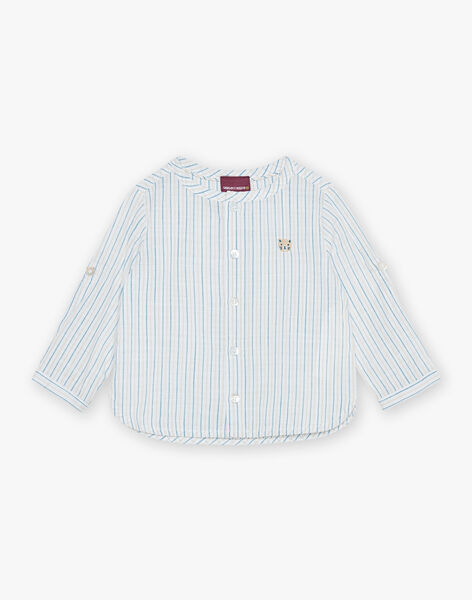 Chemise à rayures beige et bleu FAEDDY / 23E1BGI1CHMC218