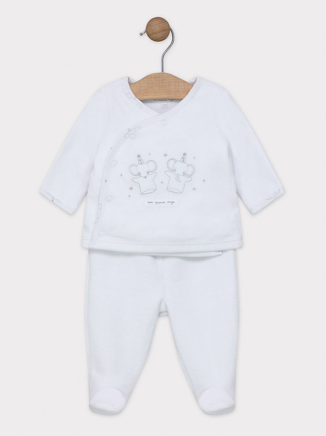 Ensemble naissance cardigan et pantalon à pied en velours bébé mixte :  Catalogue Sergent Major naissance | SergentMajor