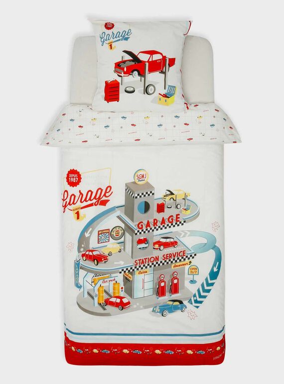 Parure de lit écrue motif voiture  TIPARURVOI / 20EZEN73PLC000