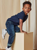 Jean denim foncé à coutures contrastées enfant garçon CAZIRAGE1 / 22E3PGF2JEAK005