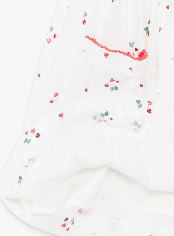 Robe écru imprimé fraise ZOLOMETTE / 21E2PFJ1CHS001