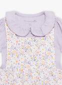Body blanc et barboteuse lilas à imprimé fleurs FORANE / 23E0CFT1ENS000