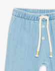 Pantalon en light denim bleu avec broderie oiseau FAANDY / 23E1BG82PANP272