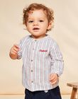 Chemise en lin écru à rayures FAKARL / 23E1BGC1CHM001