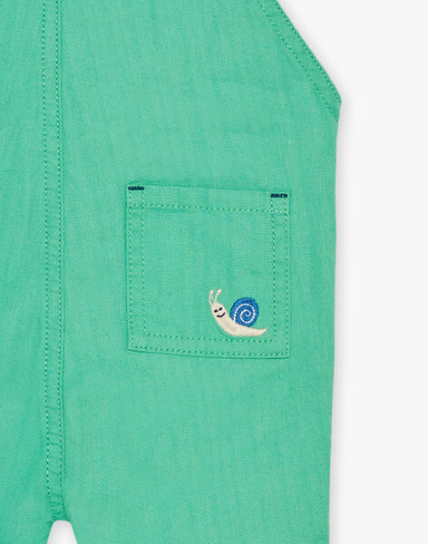 Salopette courte vert pistache en herringbone FAMARTIN / 23E1BGN1SAC610