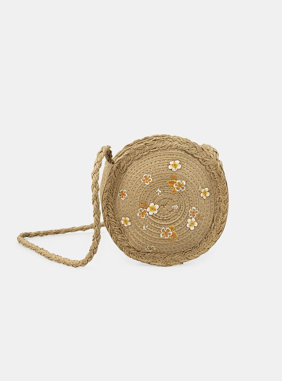 Sac bandoulière en paille à imprimé fleurs multicolores KLOSAKETTE / 24E4PFS1BESI812
