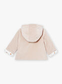 Veste de naissance à capuche beige en velours LOAC / 24H0CM11VES007