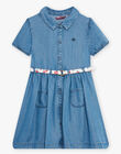 Robe chemise denim bleu enfant fille CLOCHETTE2 / 22E2PFF2ROBP274