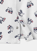 T-shirt blanc imprimé raton laveur à manches longues Bébé Garçon NAIVAN / 25H1BGP1TMLA015
