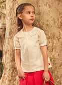 Blouse blanche à col noué et manches bouffantes Fille NENOUETTE / 25H2PFK1CHE001