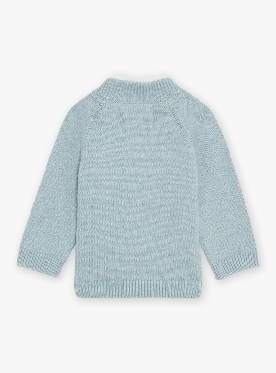 Pull en tricot turquoise moyen DAUGO / 22H1BGZ2PUL219