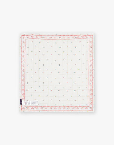 Foulard écru à carreaux fruits et fleurs FEFOLETTE / 23E4PFB1ECH001