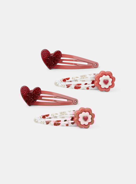 Barettes coeurs et fleurs NOLIETTE / 25H4PF73BRT001