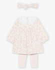 Ensemble robe, bandeau et legging écru à fleurs FOSTINE / 23E0CF73ENS321
