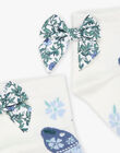 Chaussettes écrues jacquard papillon et fleurs FUCHUETTE / 23E4PFC1SOB001