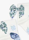 Chaussettes écrues jacquard papillon et fleurs FUCHUETTE / 23E4PFC1SOB001