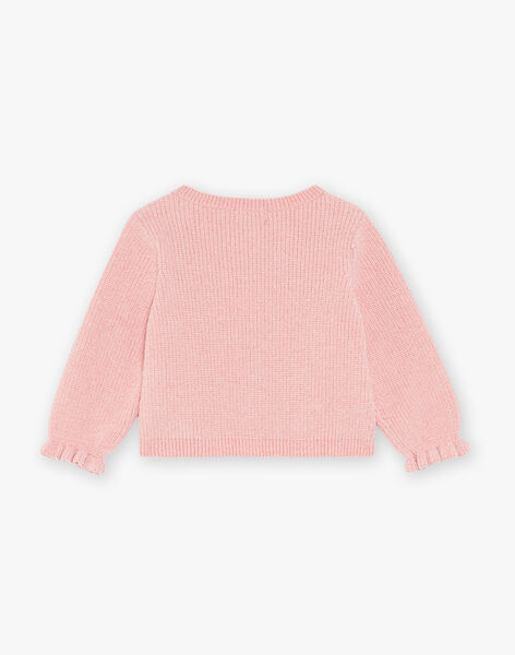 Gilet en tricot rose FADORIANE / 23E1BFB1CARD309