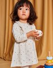 Robe en tricot à jacquard petits pois écru DAROXANE / 22H1BFY1ROB006