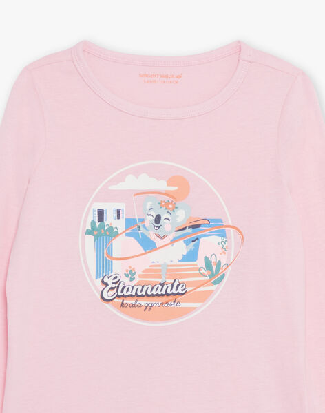 Pyjama deux pièces rose pâle en coton avec cape tête de koala FLOPOETTE 2 / 23E5PF42PYT030