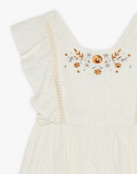 Robe à rayures jaune et écru FRERAYETTE / 23E2PFI5ROB005