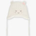 Bonnet beige à motif tête d'animal brodé