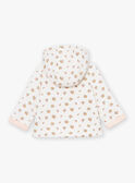 Veste de naissance à capuche écrue en tubique LOELIA / 24H0CF11VES001