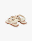 Sandales dorées à fleurs en relief FASANDETTE / 23N10PF21D0E954