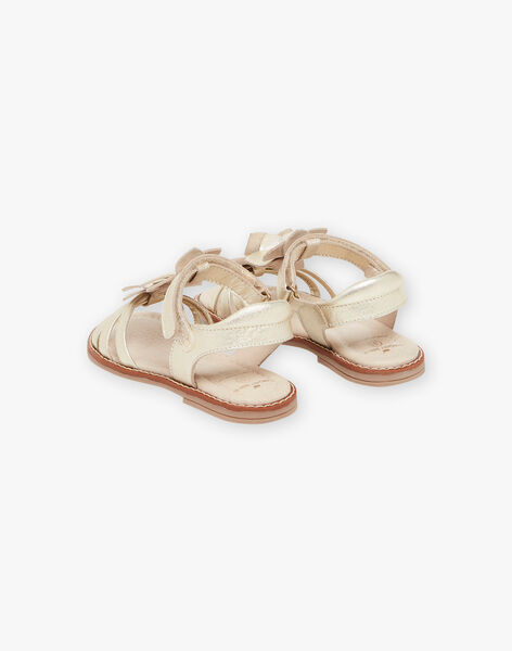 Sandales dorées à fleurs en relief FASANDETTE / 23N10PF21D0E954