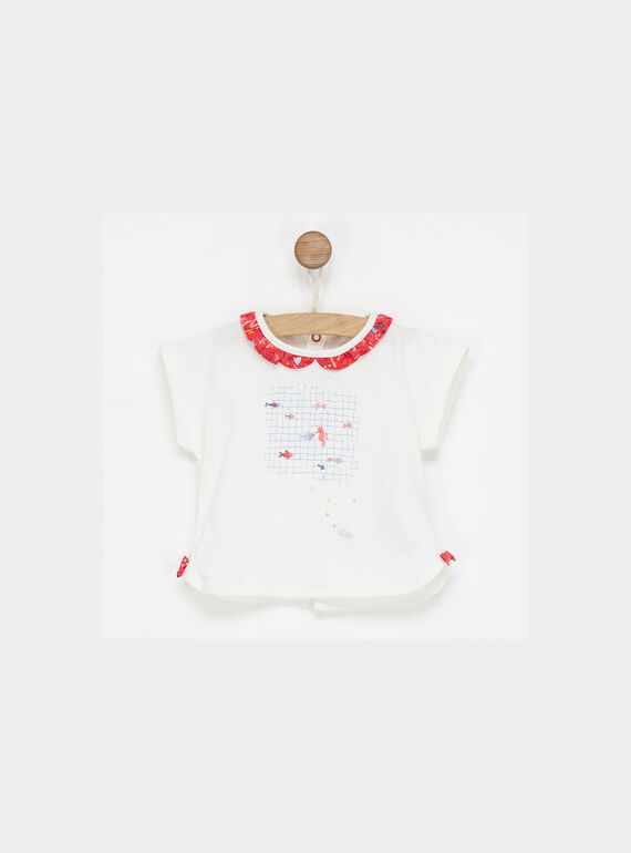 Tee shirt manches courtes ecru NAIVONNE / 18E1BFG1TMC001
