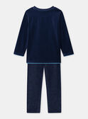 Pyjama bleu foncé en velours imprimé ours Garçon NUICOAGE / 25H5PGB5PYJ703