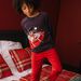 Pyjama de Noël en velours thème Père Noël