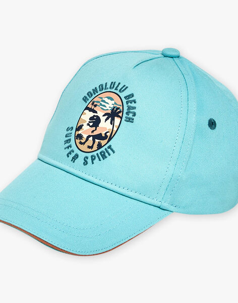 Casquette turquoise en twill à motif dinosaure FLUBEACHAGE / 23E4PGQ1CHA205