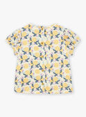 Blouse vanille en satin à fruits FAPENNY / 23E1BFO1CHE114