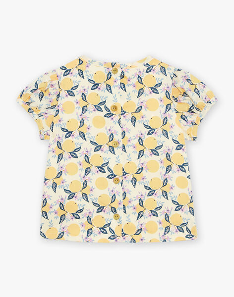 Blouse vanille en satin à fruits FAPENNY / 23E1BFO1CHE114