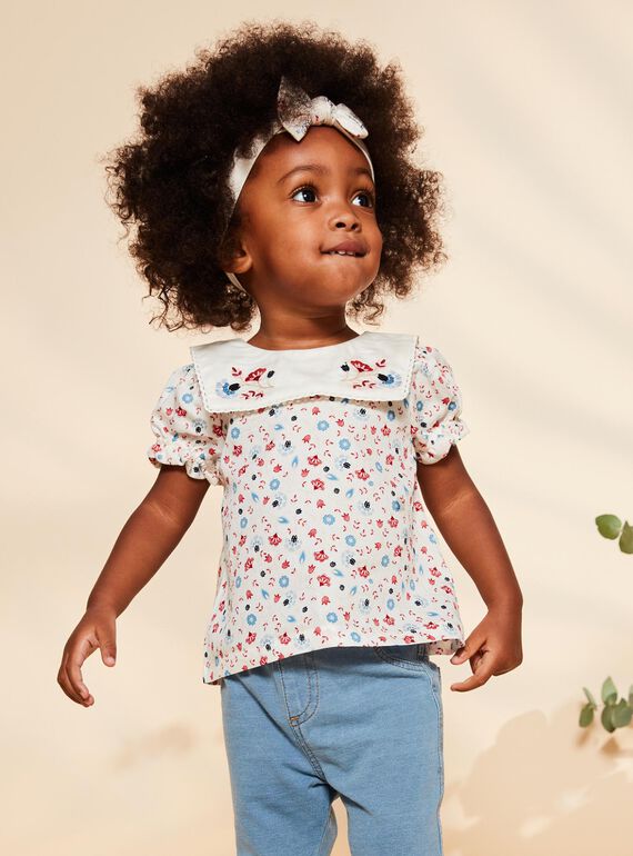 Blouse écru fleuri FALALOU / 23E1BFC1CHE001