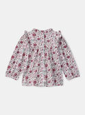 Blouse imprimé fleuries à volants sur le col et les épaules Bébé Fille NAELISE / 25H1BFL1TEE001
