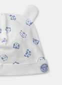 Bonnet jersey écru imprimé fleur MACOCO / 25E4BG81BON001