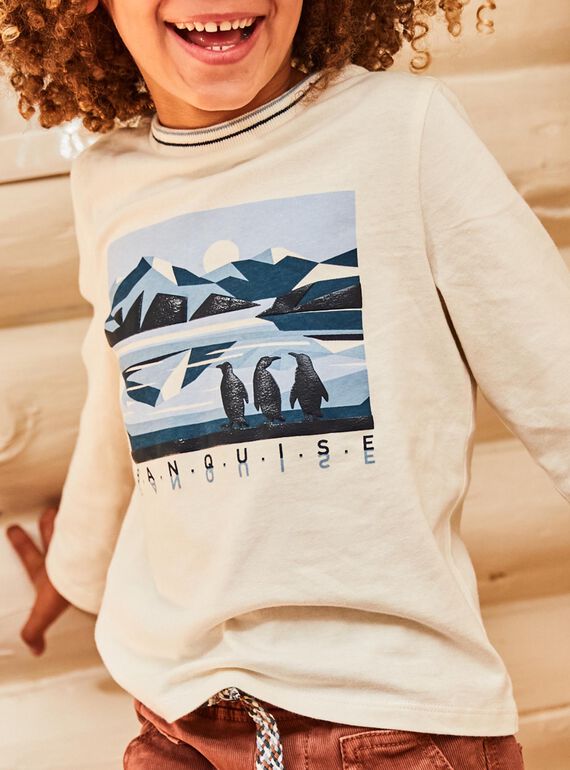 Tee-shirt pingouin écru DUPINGAGE / 22H3PGY2TML001