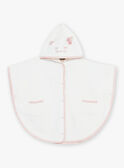 Cape de bain écru à fleurs avec capuche tête de chat et oreilles 3D FECERISE / 23E5BF21CDB001
