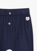 Pantalon en tubique bleu marine FAKAMEL / 23E1BGC1PAN070