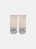 Chaussettes écrues jacquard souris  MAIDALIE / 25E4BF91SOQA001