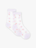 Chaussettes transparentes à fleurs mauves DASOETTE / 22H4PF51SOC961