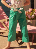 Pantalon fluide en popeline vert LAPANETTE / 24H2PFI2PANG624