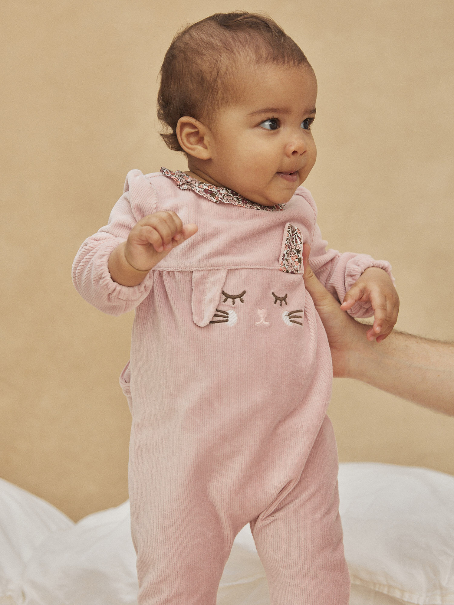Pyjama rose en velours c tel Fille Sergent Major