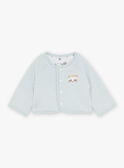 Ensemble grenouillère bleu ciel et gilet écru FORLAN / 23E0NG62ENS614